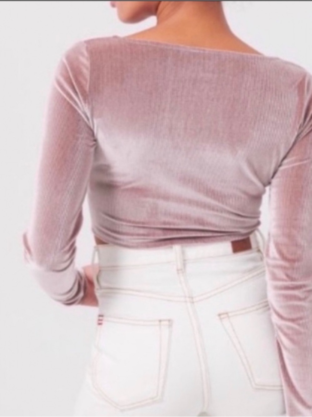 UO Ribbed Velvet Crop Top - Picture 3 of 7